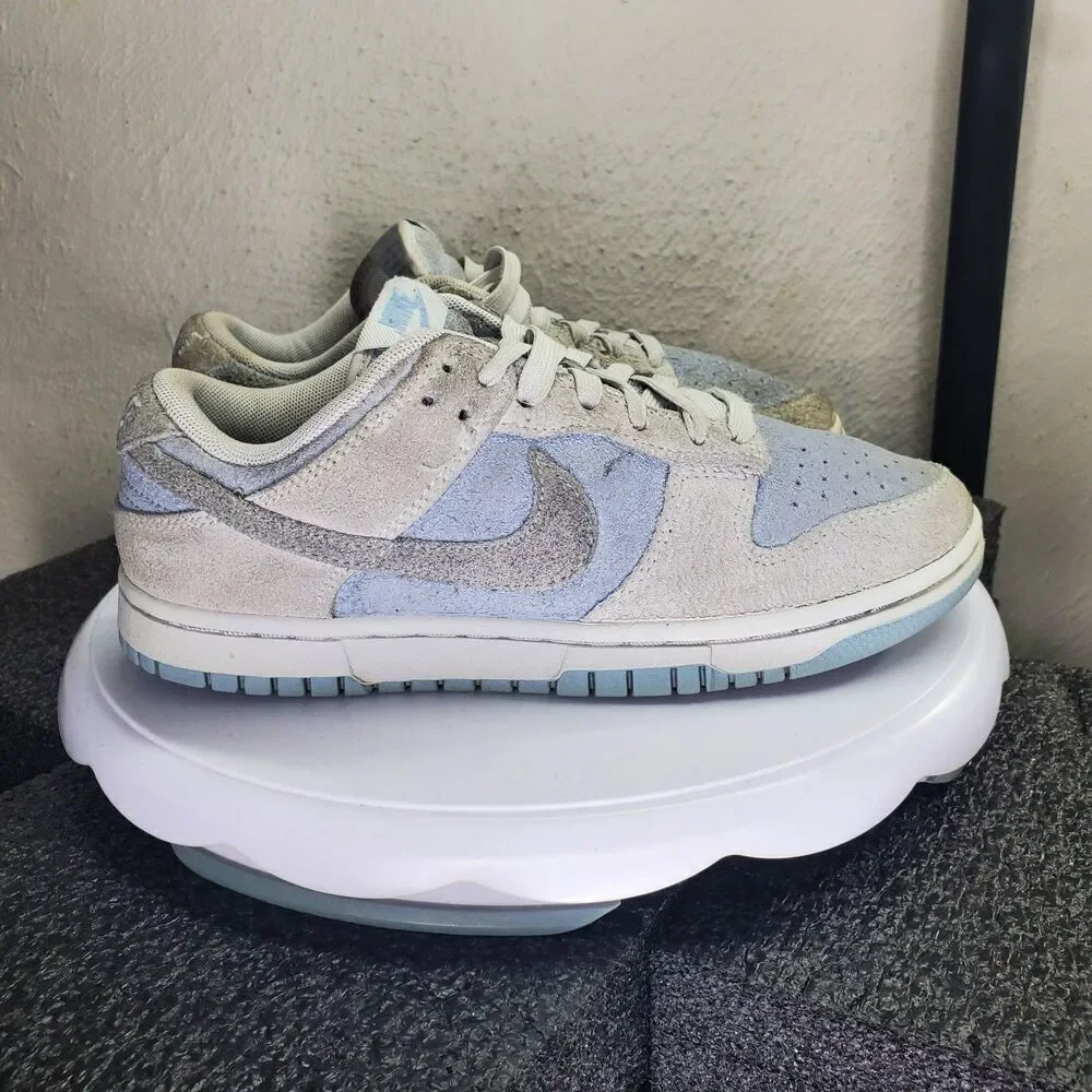 Nike Shoes Dunk Low FZ3779-025 Sneaker Women's 6 Grey Fog Light Blue Suede
